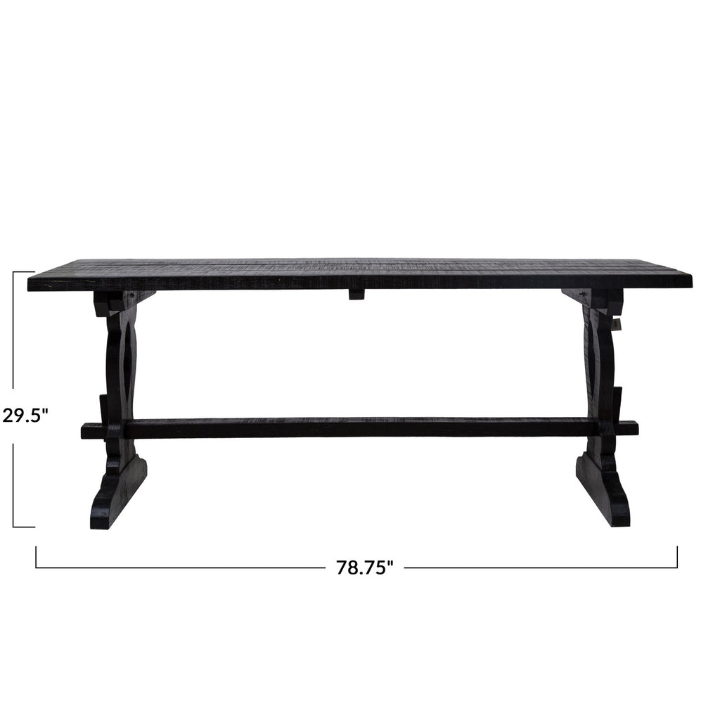 Reclaimed Pine Wood Table | Antique Black