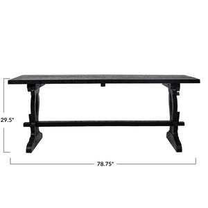 Reclaimed Pine Wood Table | Antique Black