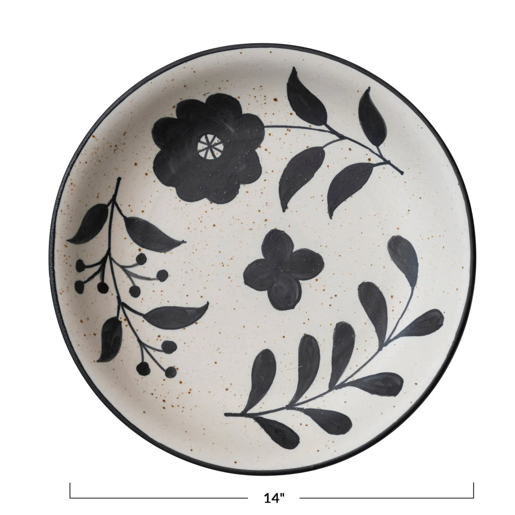 Hand-Painted Bowl w/Floral Design