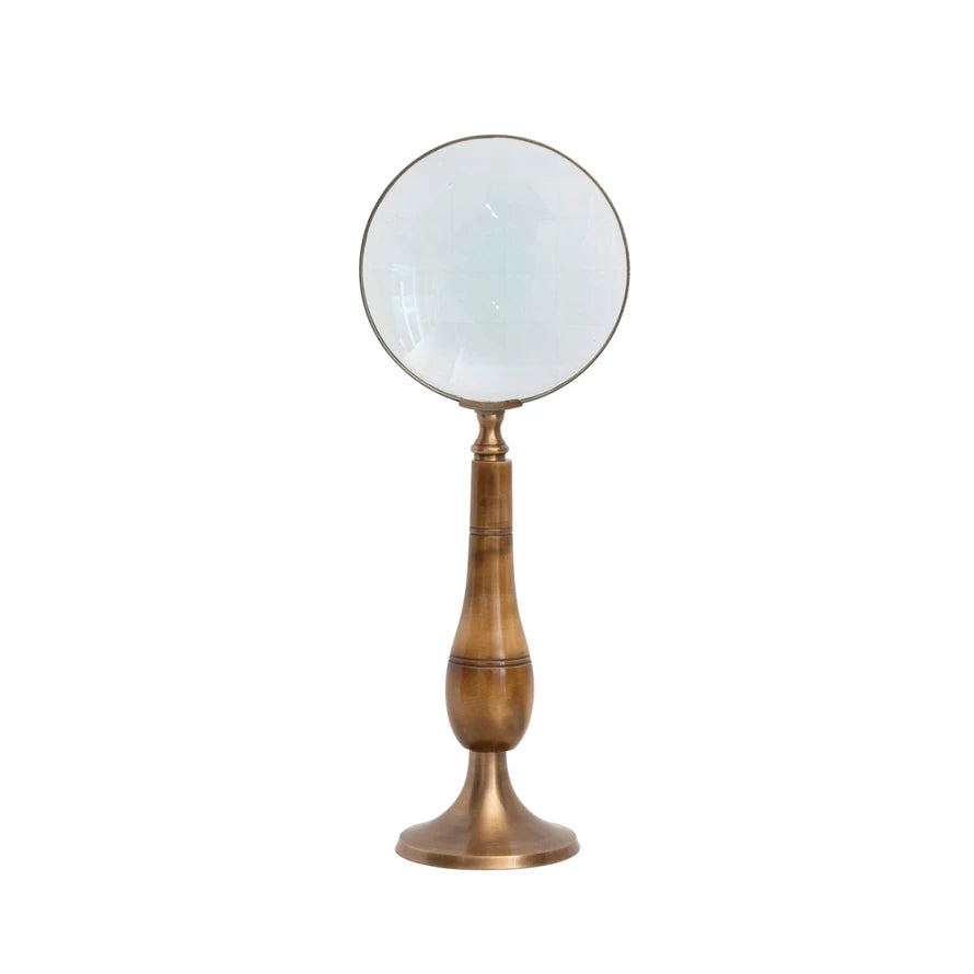 Antique Finished Magnifying Glass w/Stand