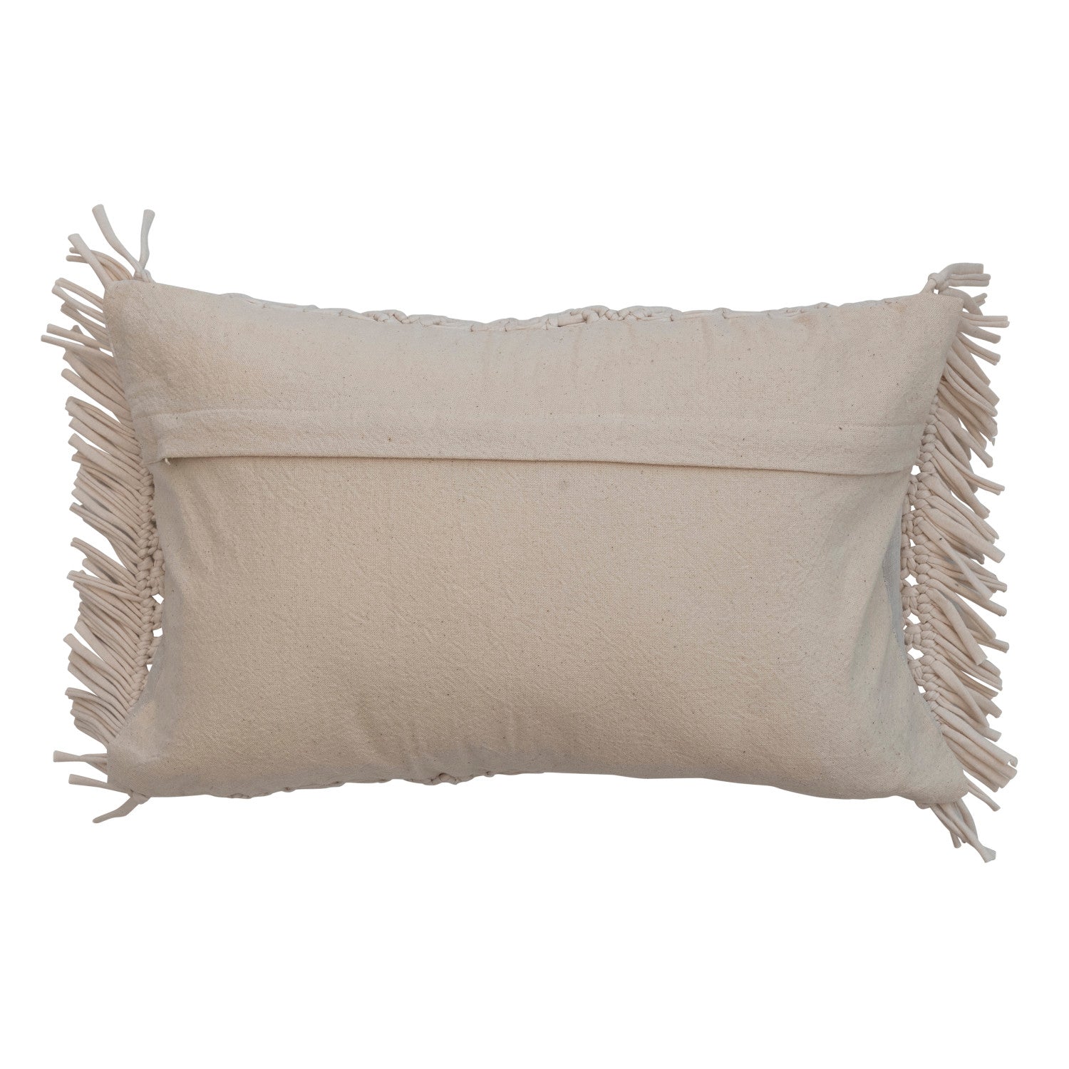 Macrame Lumbar Pillow w/ Fringe | Natural