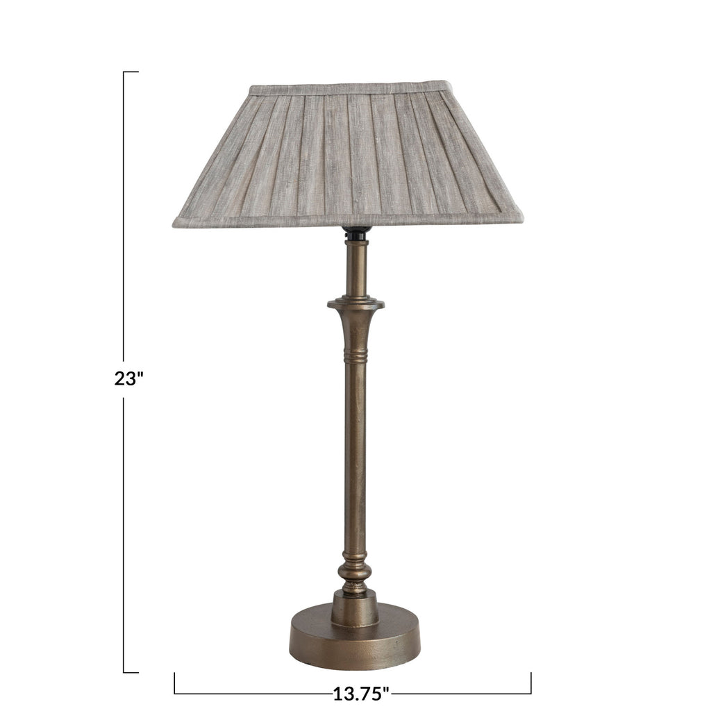 Antique Brass Finish Metal Table Lamp