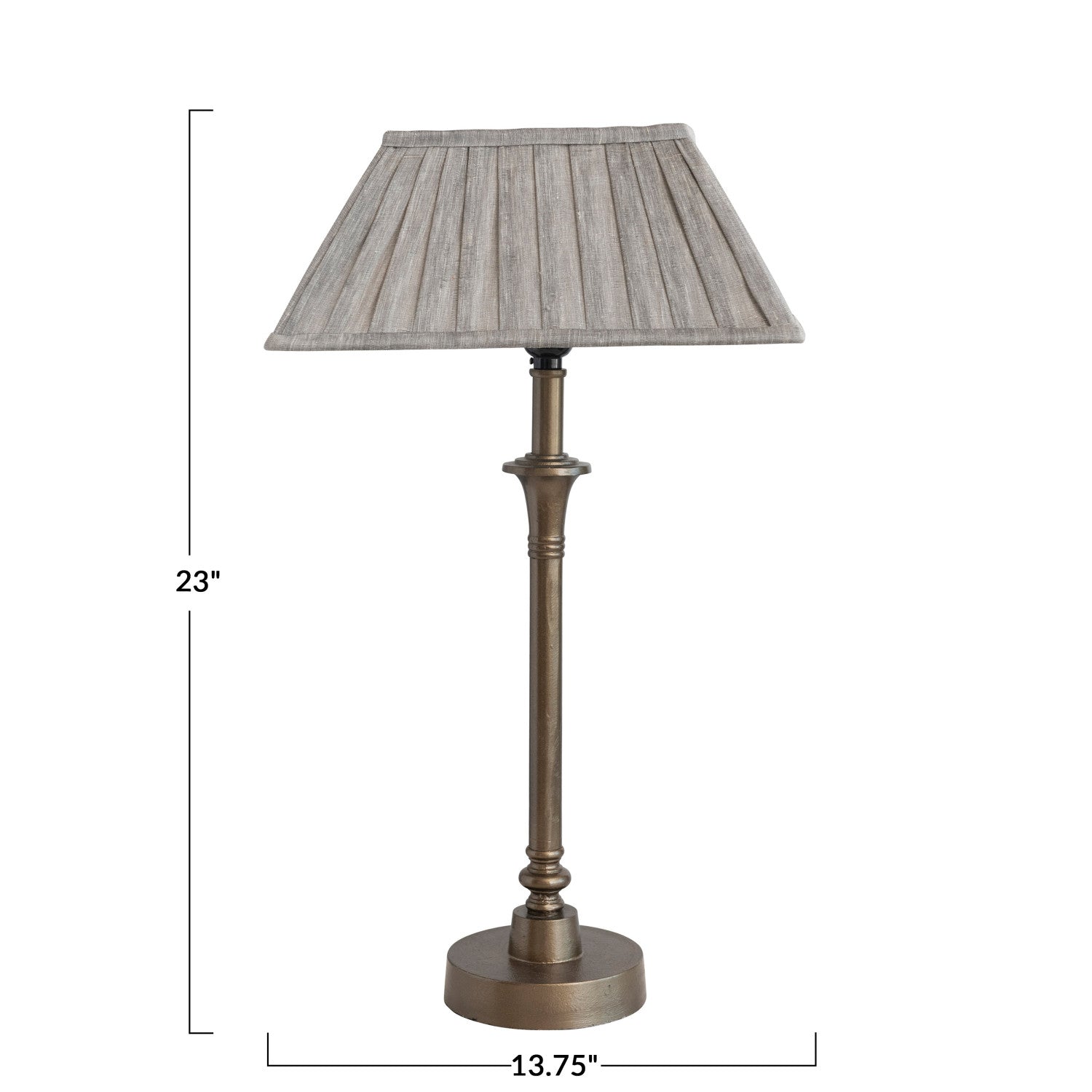 Antique Brass Finish Metal Table Lamp