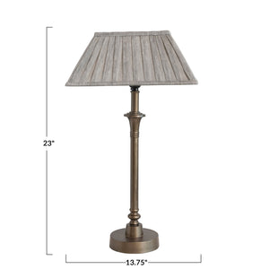 Antique Brass Finish Metal Table Lamp