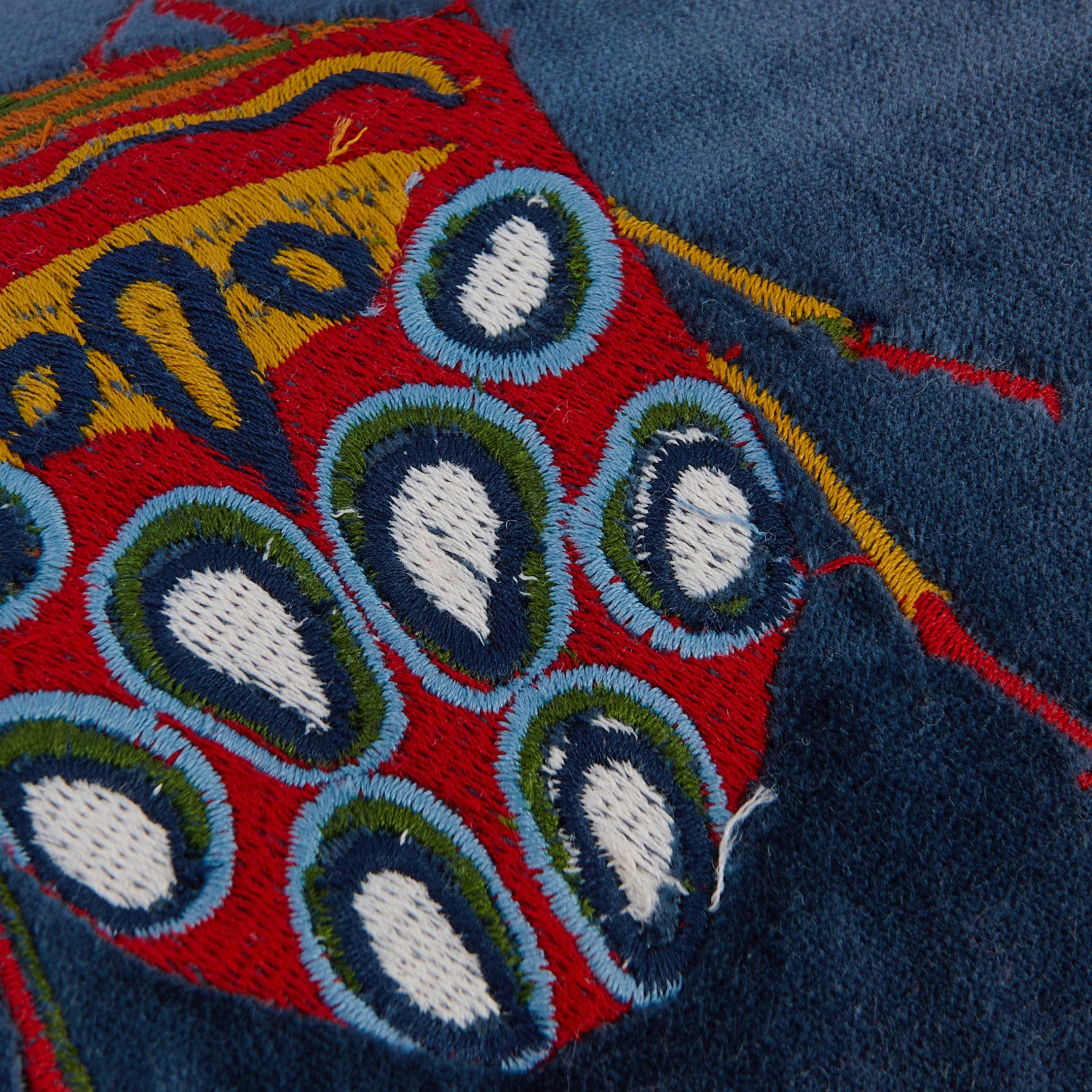 Embroidered Beetles Lumbar Pillow