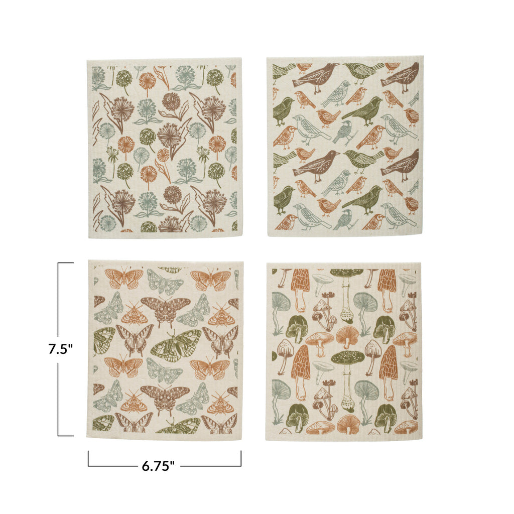 Reusable Cellulose Sponge Cloth w/Pattern