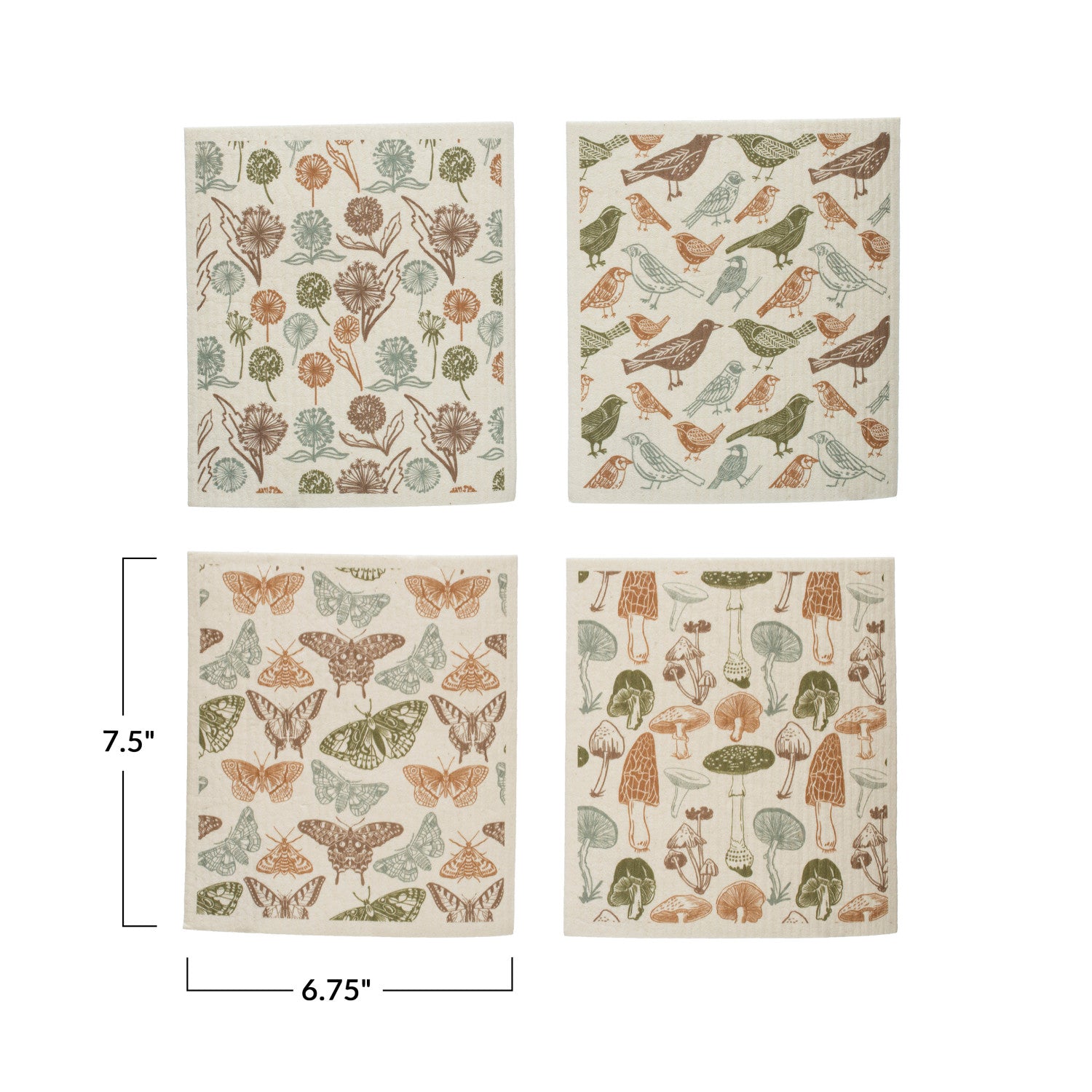 Reusable Cellulose Sponge Cloth w/Pattern