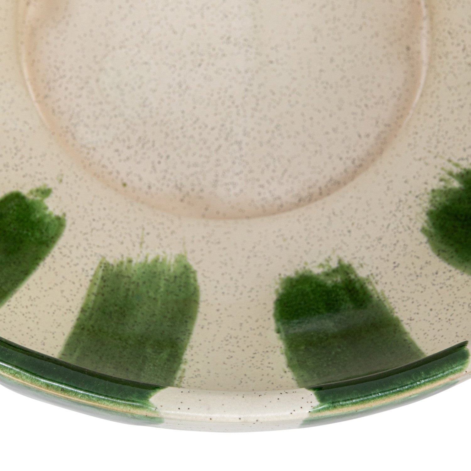 Hand-Painted Stoneware Footed Bowl w/Stripes