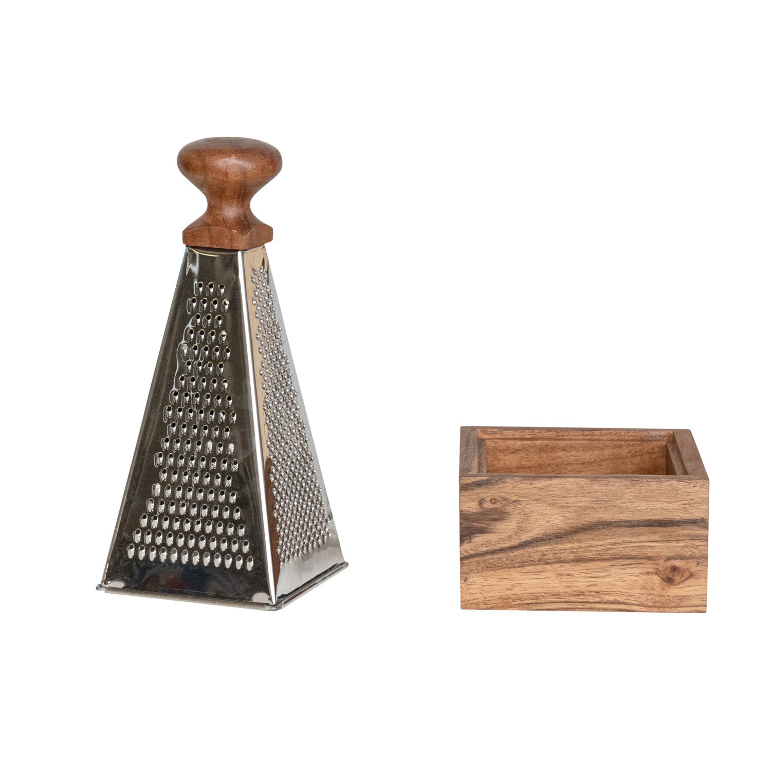 S/S Grater w/Wood Handle & Base