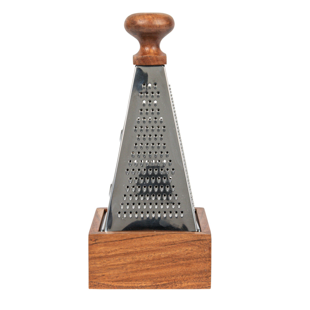 S/S Grater w/Wood Handle & Base