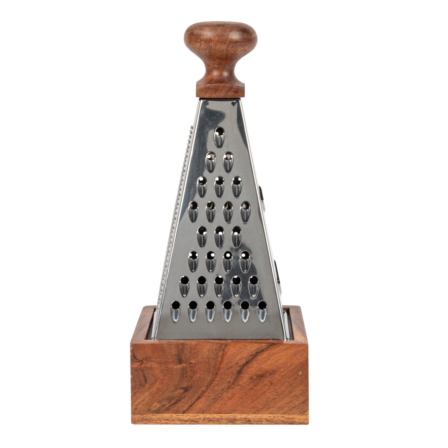 S/S Grater w/Wood Handle & Base