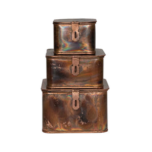 Decorative Metal Boxes w/Burnt Copper Finish