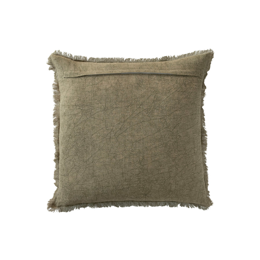 Stonewash Linen Pillow w/Fringe