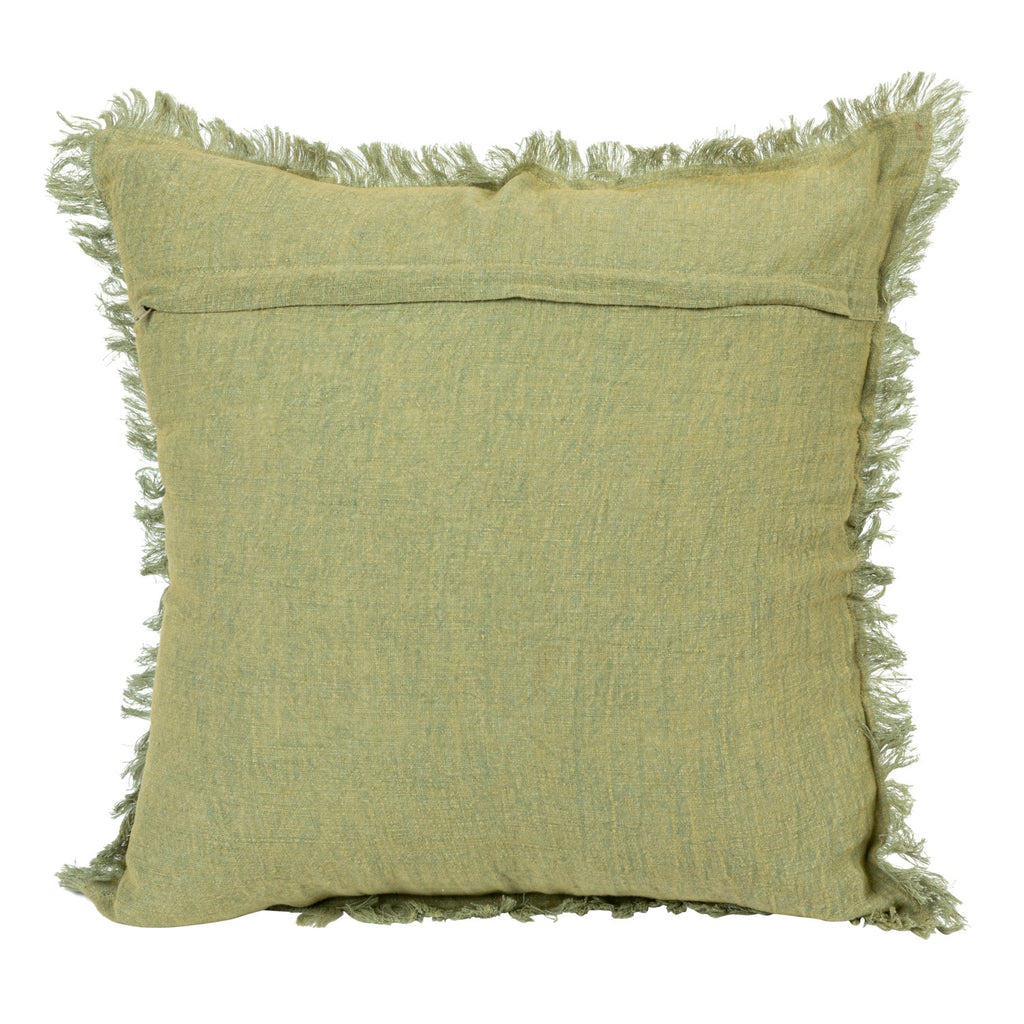 Stonewash Linen Pillow w/Fringe