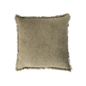 Stonewash Linen Pillow w/Fringe