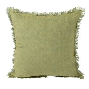 Stonewash Linen Pillow w/Fringe