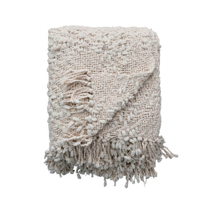 Woven Throw w/Fringe | Natural