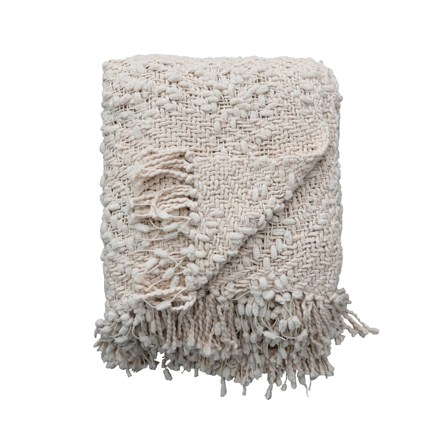 Woven Throw w/Fringe | Natural