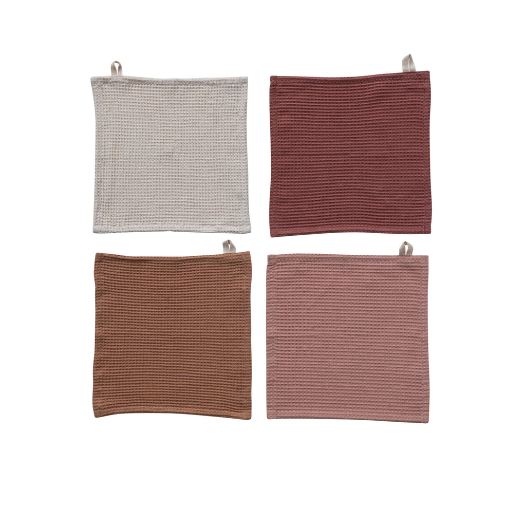 S/4 Linen & Cotton Waffle Dish Cloths