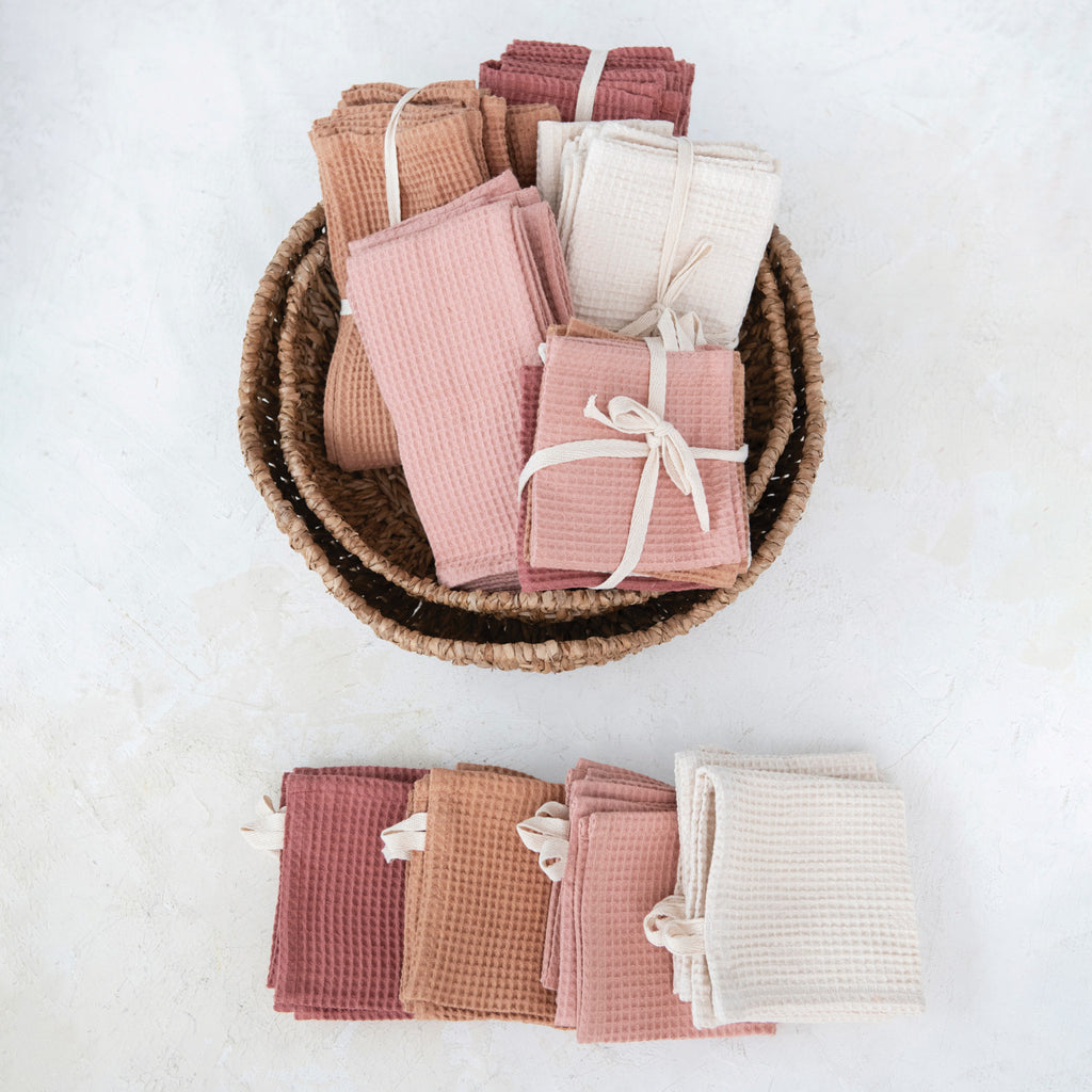 S/4 Linen & Cotton Waffle Dish Cloths