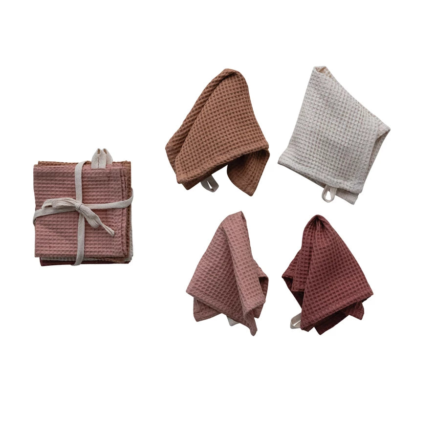 S/4 Linen & Cotton Waffle Dish Cloths