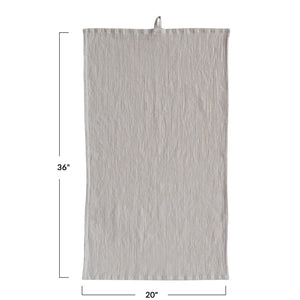 Oversized Woven Linen & Cotton Waffle Tea Towel | Cream