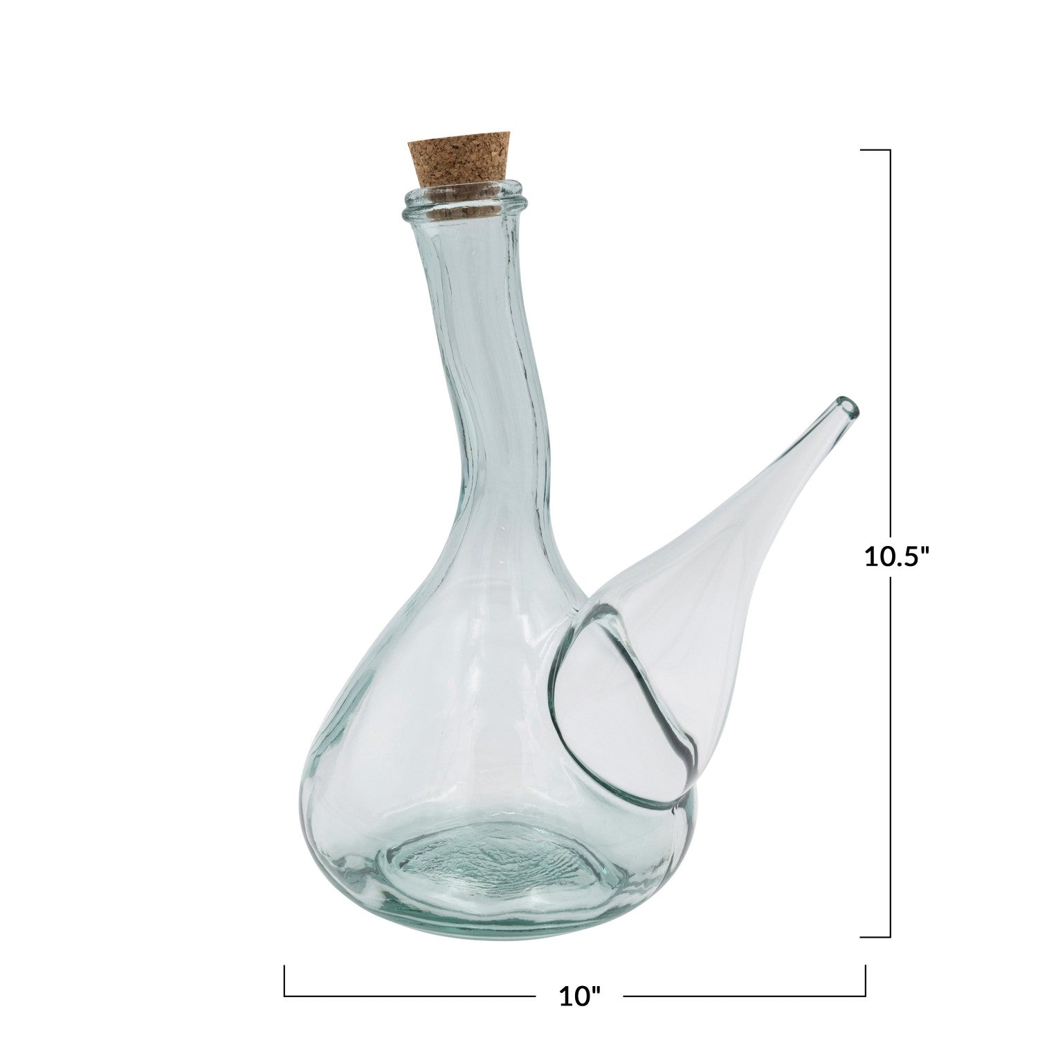 Recycled Glass Cruet w/Cork Stopper