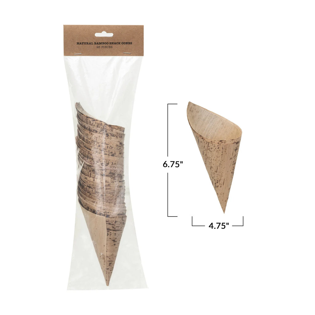 S/25 Bamboo Single Use Snack Cones