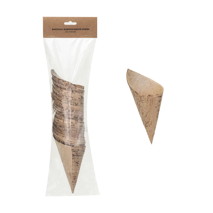 S/25 Bamboo Single Use Snack Cones
