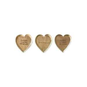Brass Heart Shaped Dish w/Laser Etched Saying