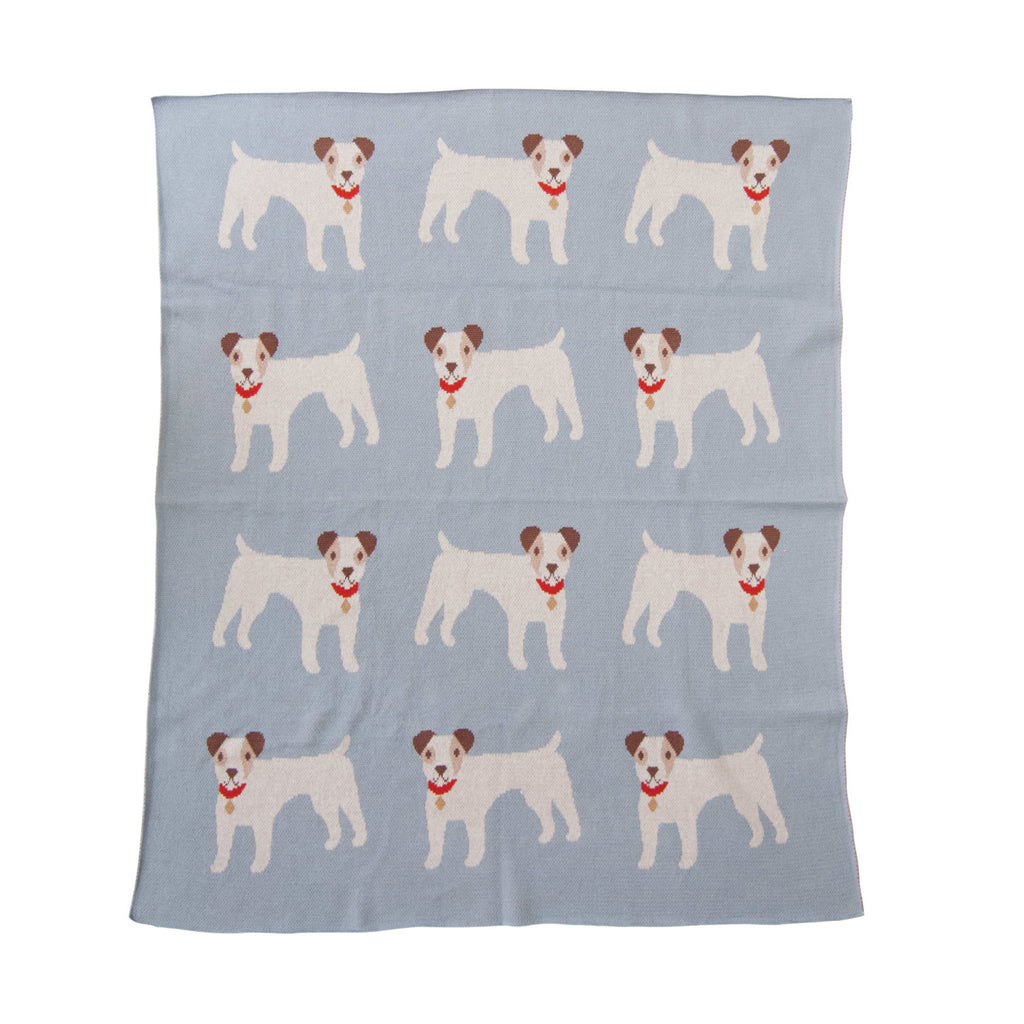 Cotton Knit Baby Blanket | Dogs