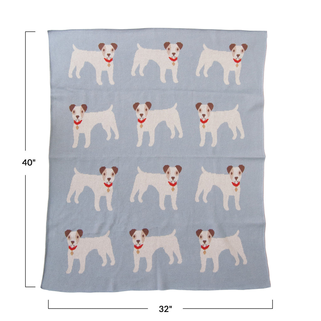 Cotton Knit Baby Blanket | Dogs