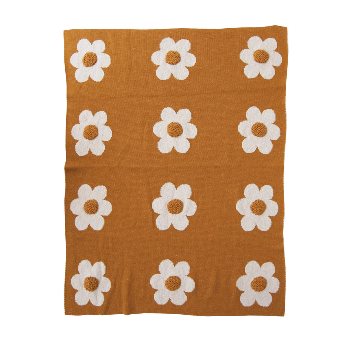 Cotton Knit Baby Blanket | Flowers & Tufting