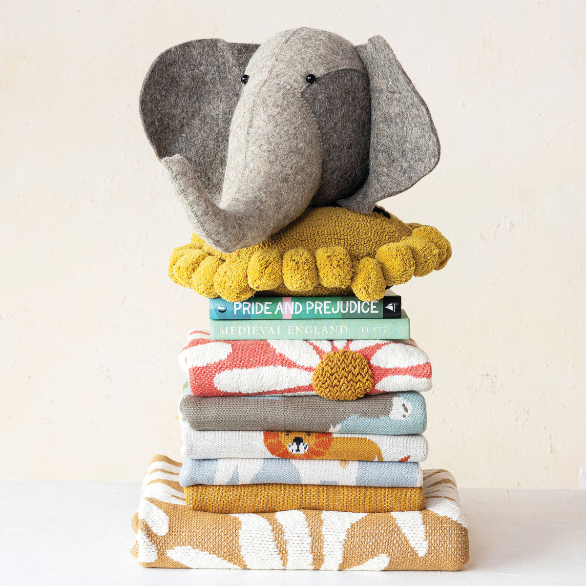 Cotton Knit Baby Blanket | Flowers & Tufting