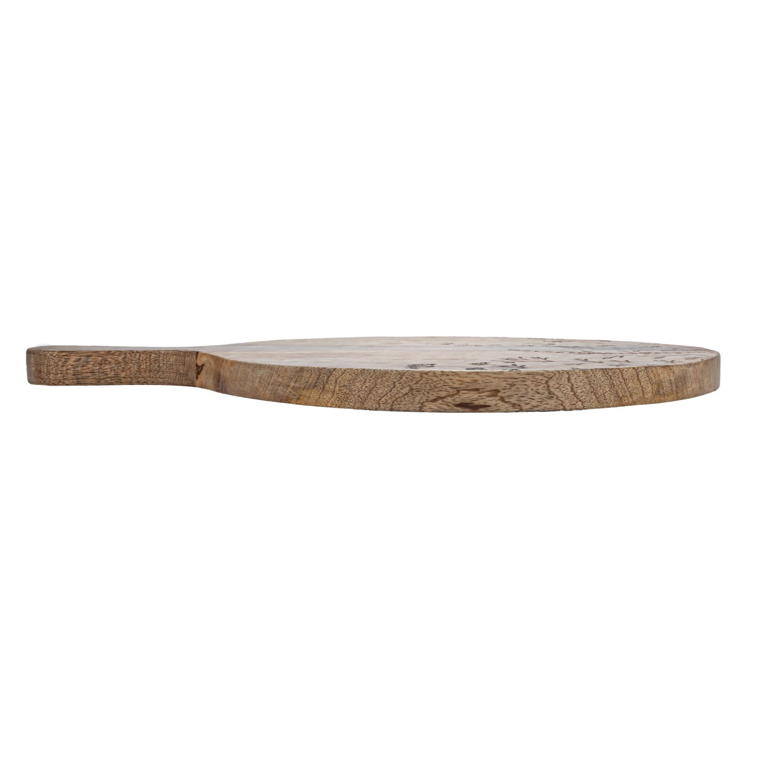 Wood Cheese/Cutting Board w/Botanicals & Handle