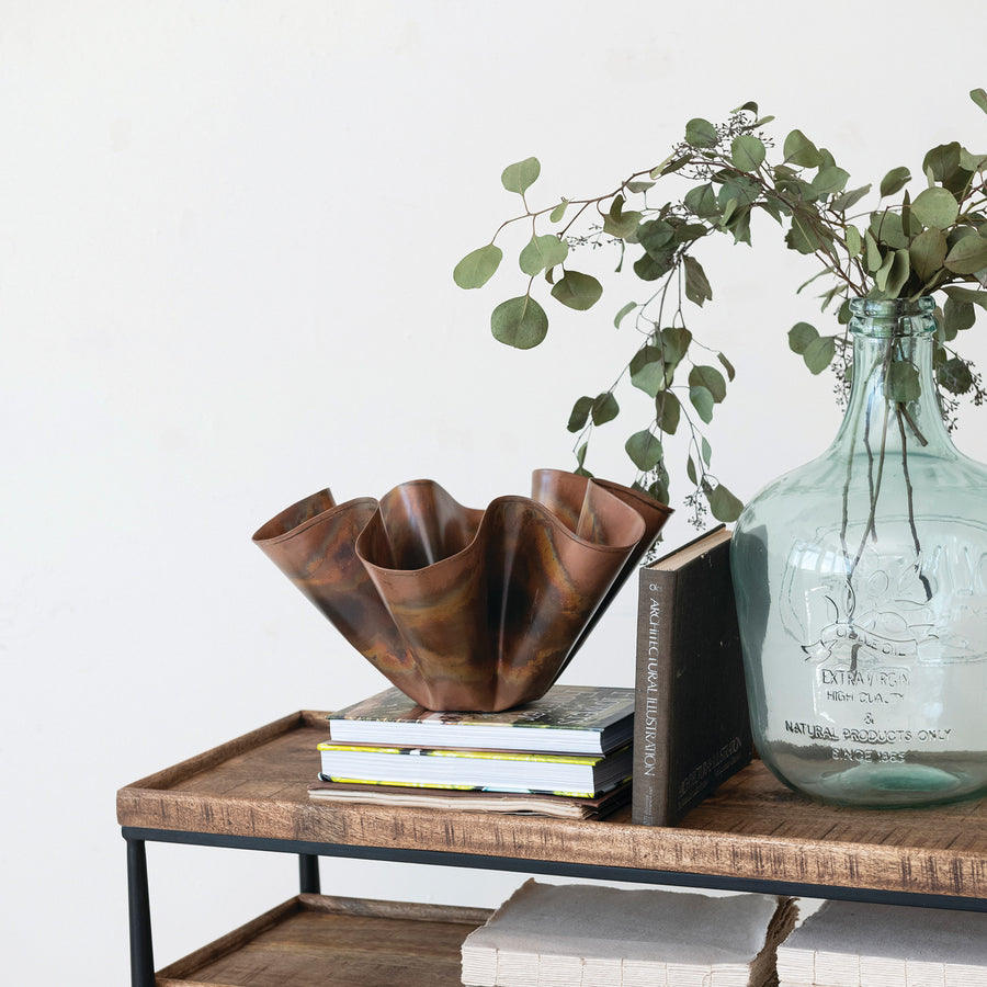 Metal Organic Shaped Planter | Oxidized Copper