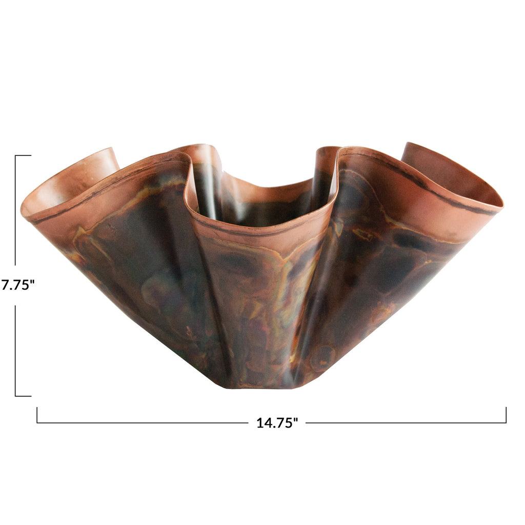 Metal Organic Shaped Planter | Oxidized Copper