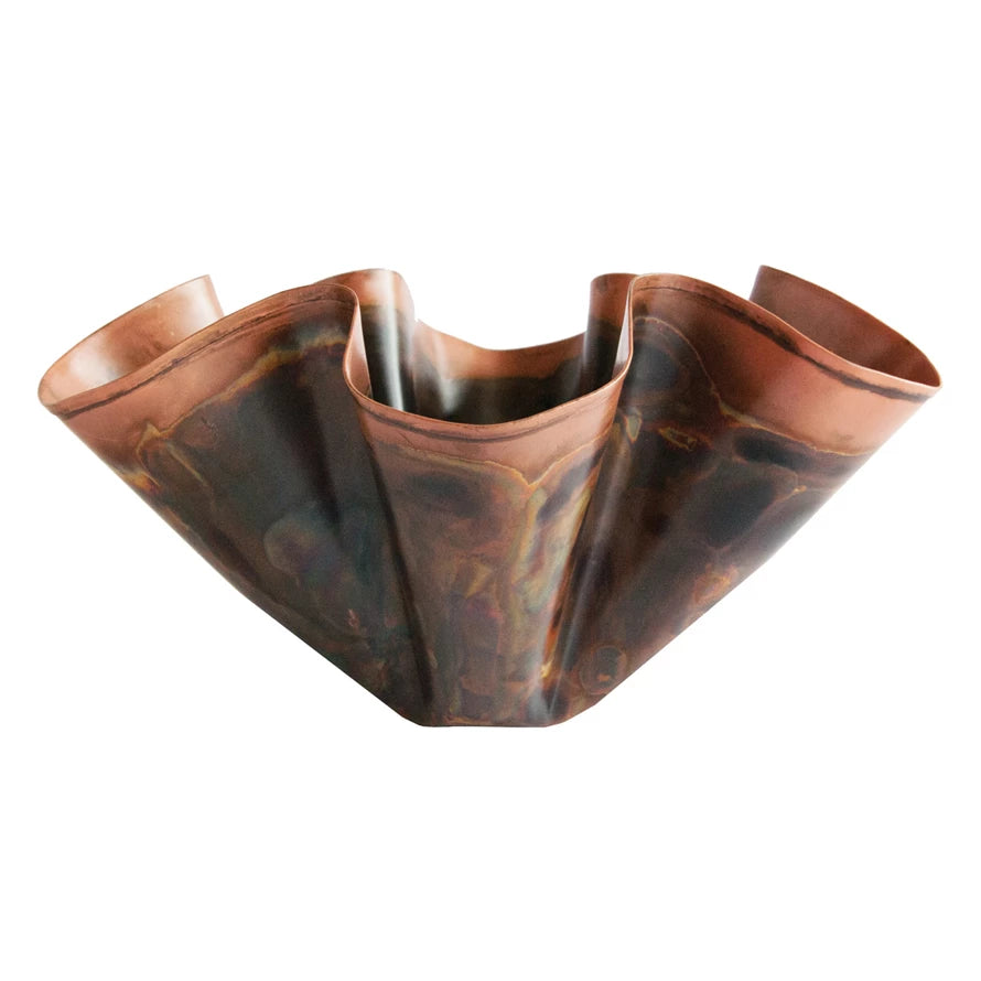 Metal Organic Shaped Planter | Oxidized Copper