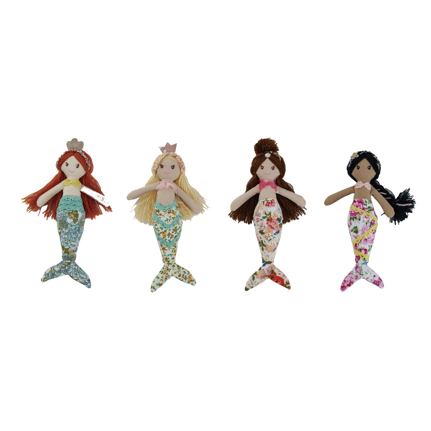 Mermaid Doll w/Floral Pattern Tail