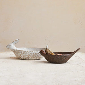 Debossed Stoneware Bird Bowl