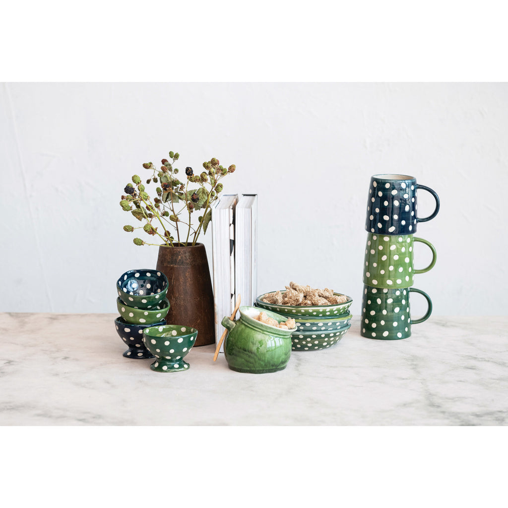 Stoneware Jar w/Spoon Set | Green