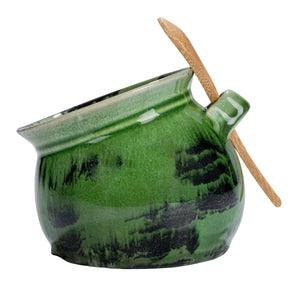 Stoneware Jar w/Spoon Set | Green