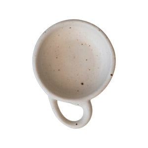 Mini Stoneware Dish w/Handle | Speckled Cream