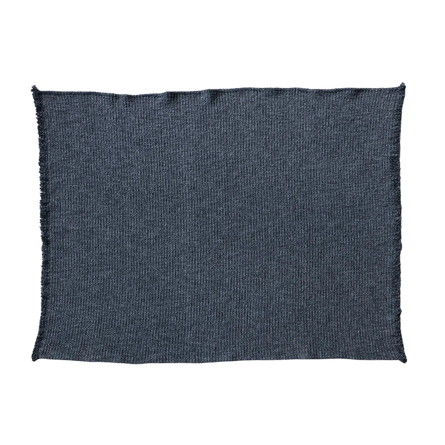 Stonewashed  Charcoal Bouclé Throw w/Fringe