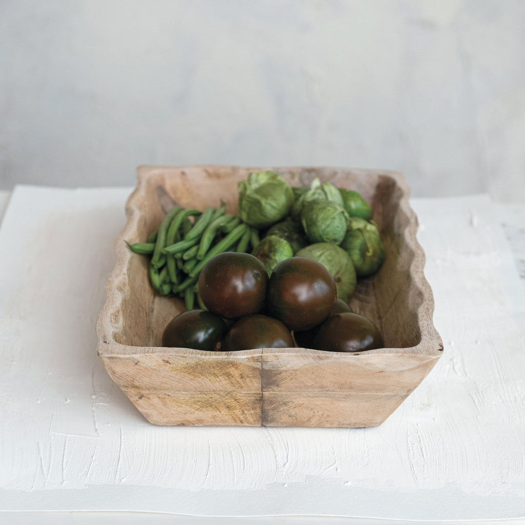 Wood Tray w/Scalloped Edges