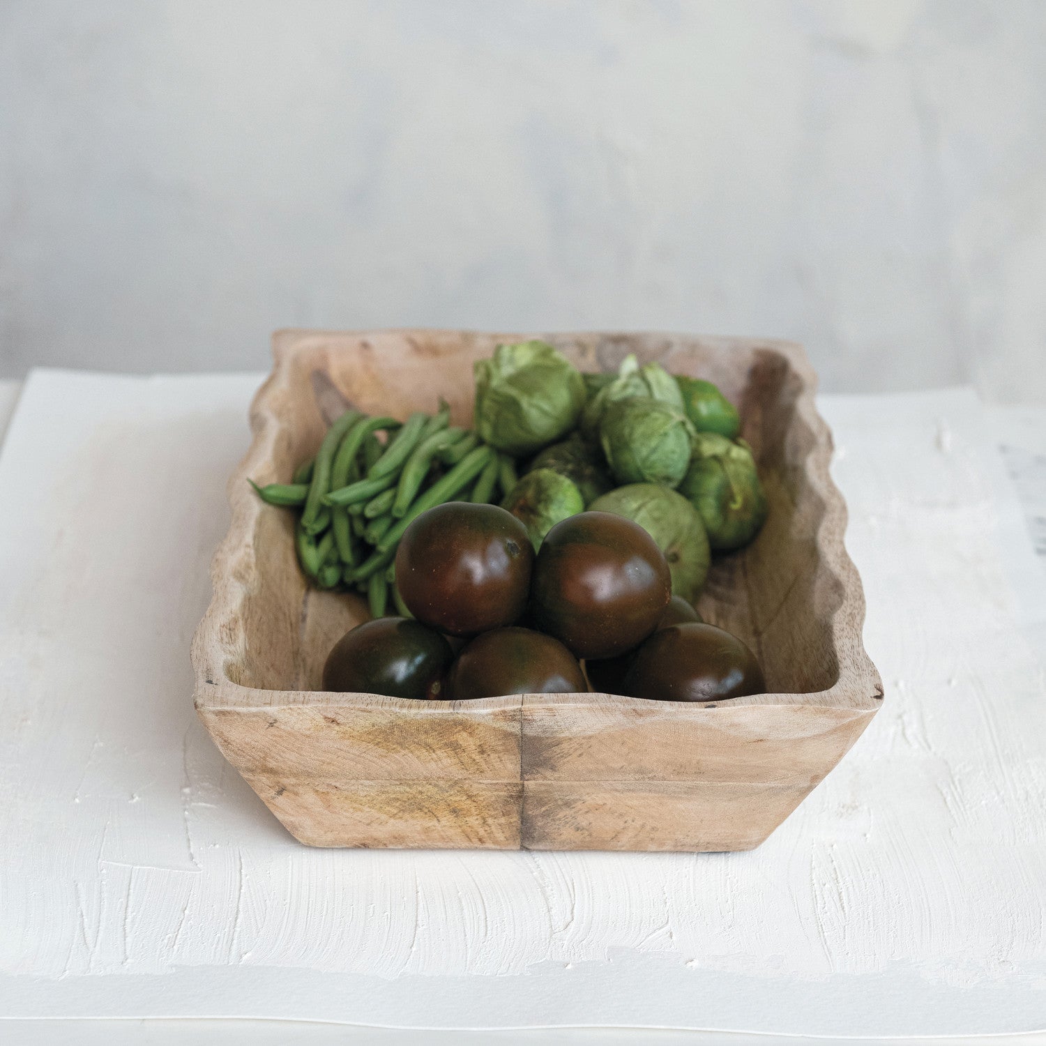Wood Tray w/Scalloped Edges