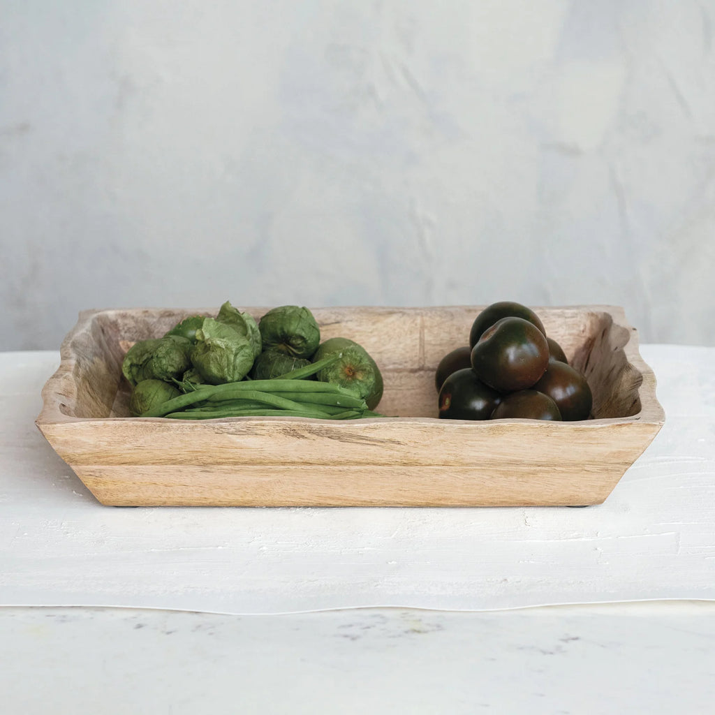 Wood Tray w/Scalloped Edges