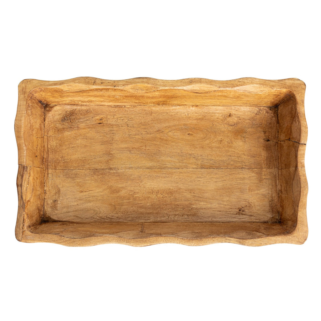 Wood Tray w/Scalloped Edges
