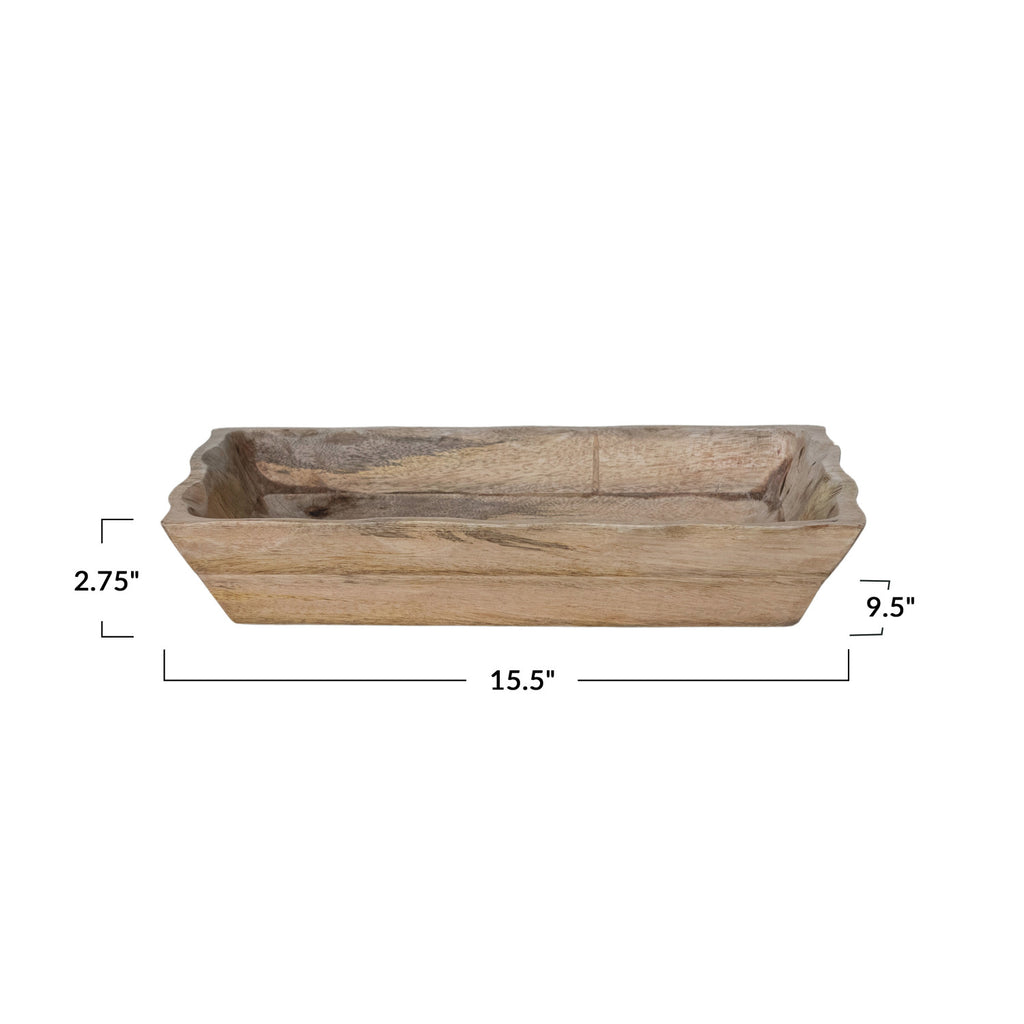 Wood Tray w/Scalloped Edges