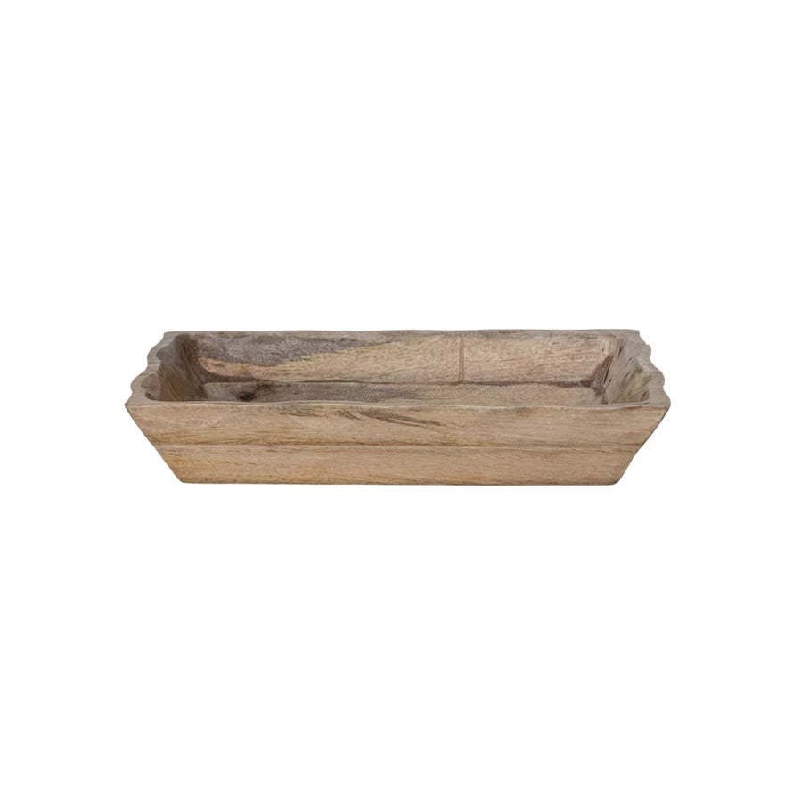 Wood Tray w/Scalloped Edges